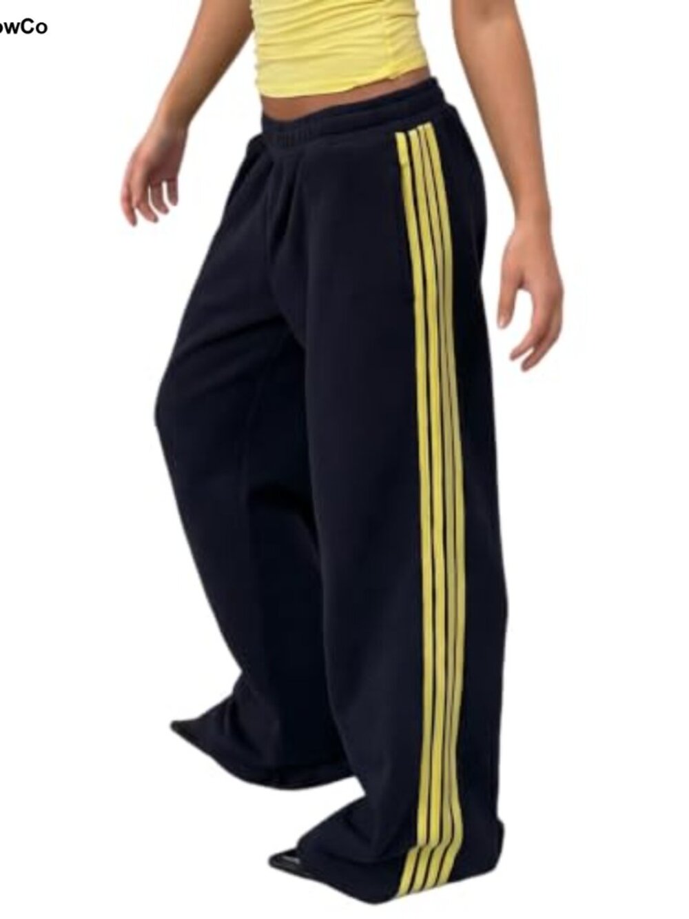 Wide Leg Track Pants Baggy Sweatpants High Waist Y2K Striped Lounge Pants